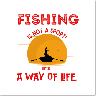 Fishing Lifestyle white Posters and Art